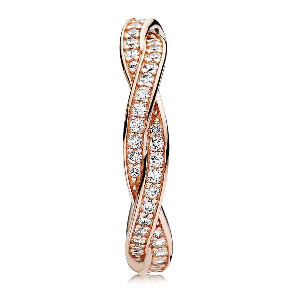 Pandora Sparkling Twisted Lines Ring