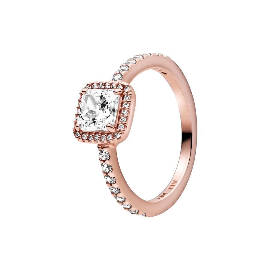 Pandora Square Sparkle Halo Ring