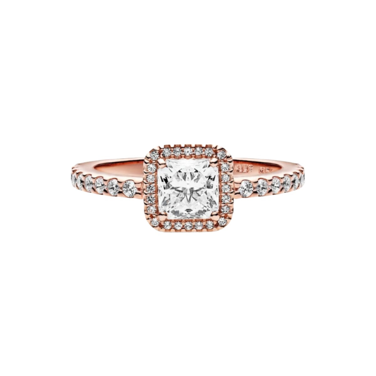 Pandora Square Sparkle Halo Ring