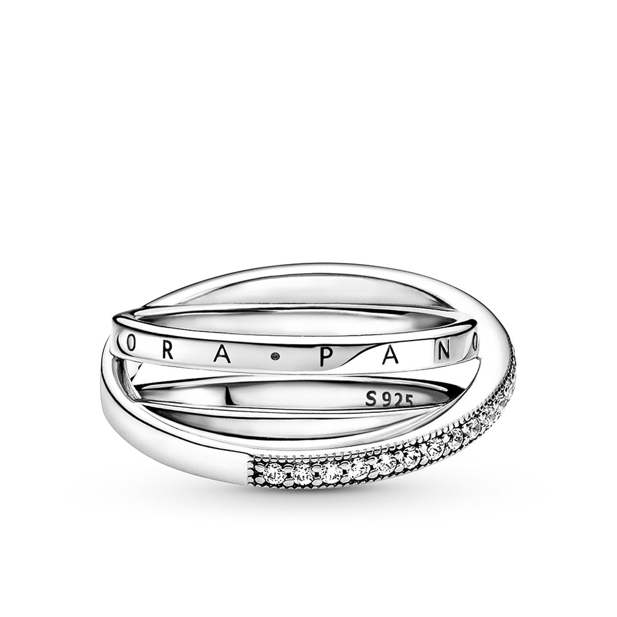 Pandora Crossover Pavé Triple Band Ring