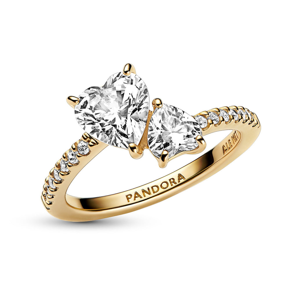Double Heart Sparkling Ring