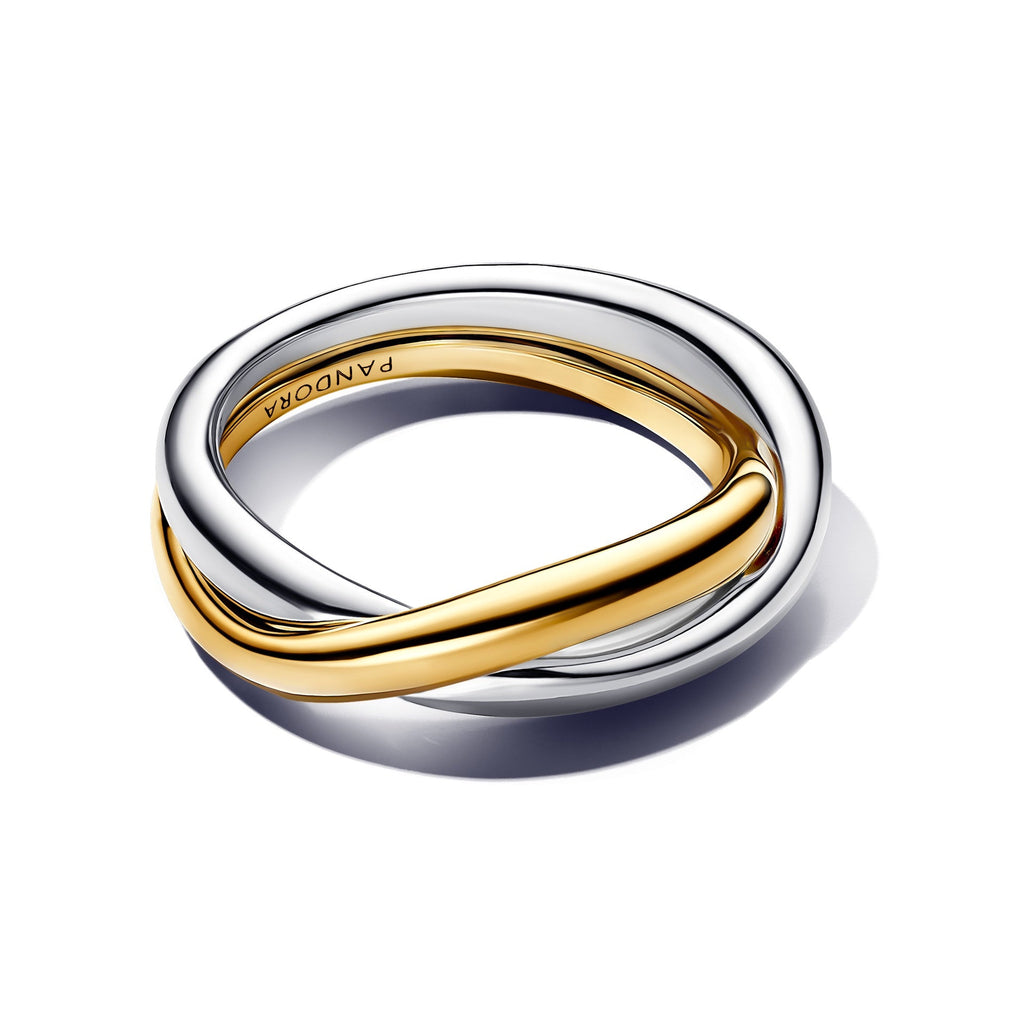 Pandora Two-tone Entwined Bands Ring