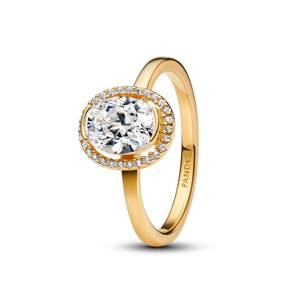 Pandora Oval Sparkling Halo Ring