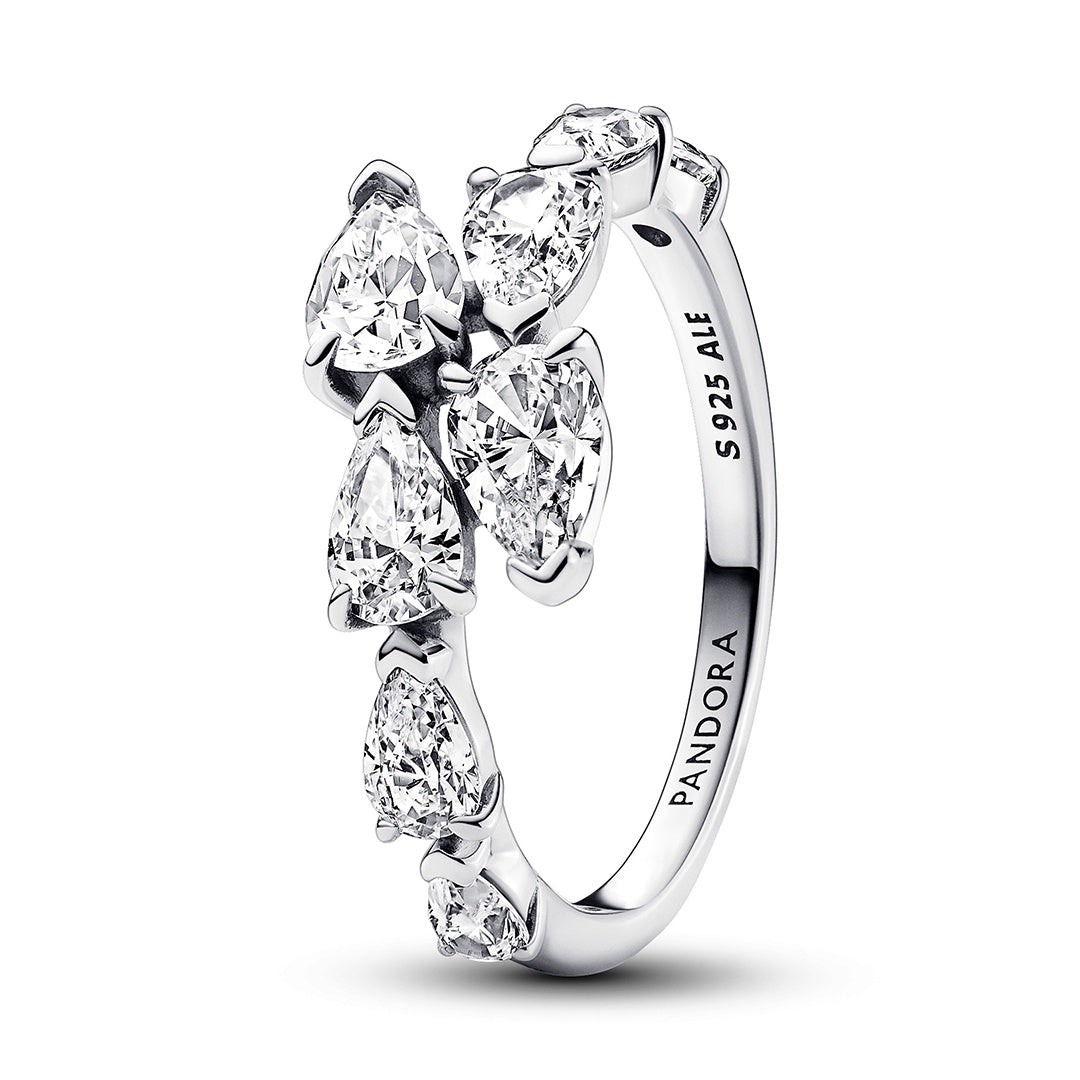 Sparkling Overlapping Band Ring