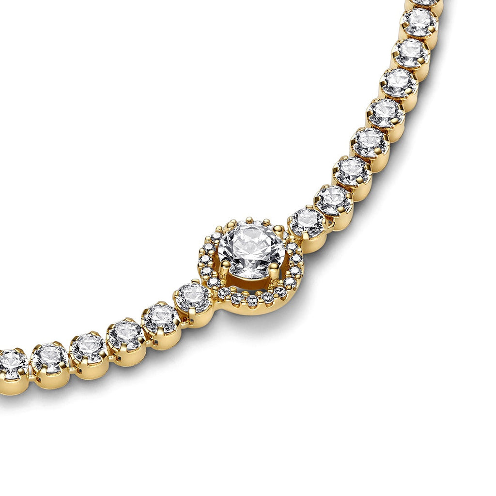 Sparkling Halo Tennis Bracelet