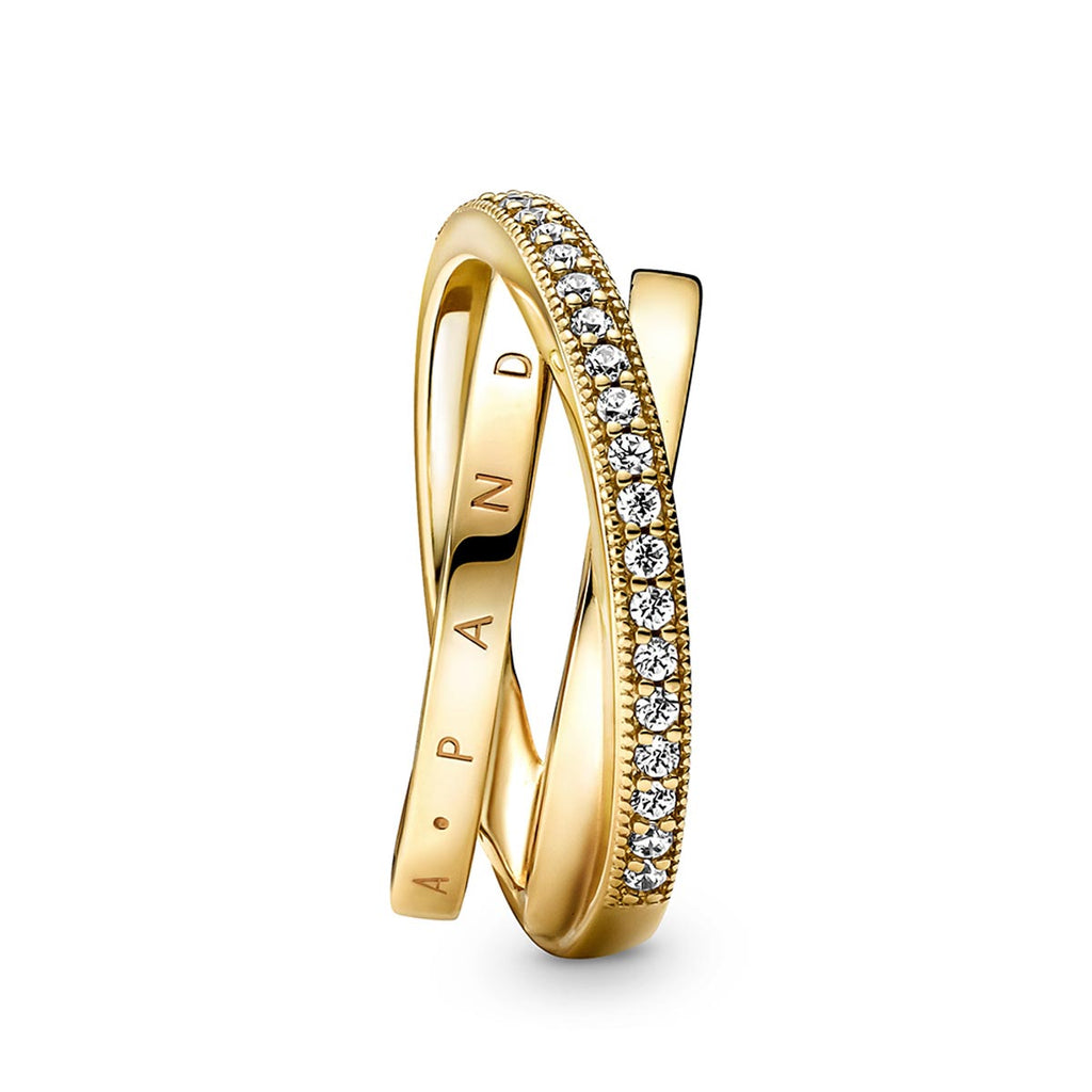 Pandora Crossover Pavé Triple Band Ring