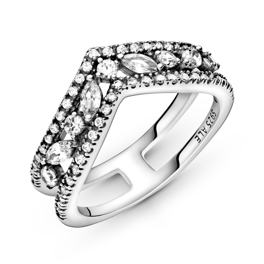 Pandora Sparkling Marquise Double Wishbone Ring