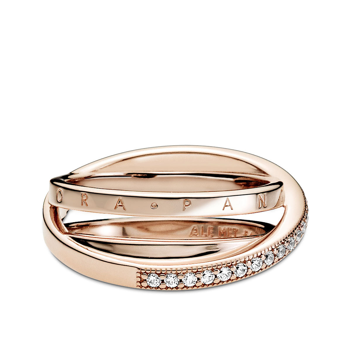 Pandora Crossover Pavé Triple Band Ring